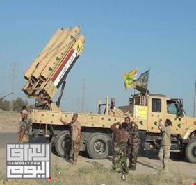 اللواء 12 في الحشد يدك أوكار داعش بالصواريخ في قرية السلمان المحاذية لجبال مكحول تمهيداً لاقتحامها