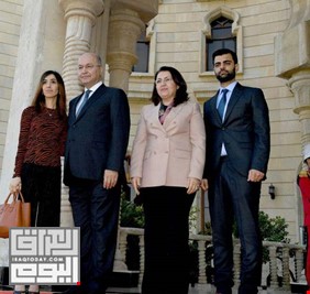 برهم صالح يستقبل الفائزة بجائزة نوبل نادية مراد