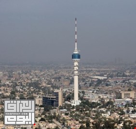 صور: تشغيل الإنارة الليزرية لبرج بغداد تحضيراً لاحتفالات رأس السنة