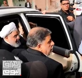 من هم الذين رافقوا الرئيس الايراني بالدخول الى منزل السيد السيستاني ؟