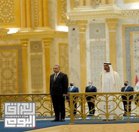 بالصور .. استقبال رسمي كبير لرئيس الوزراء مصطفى الكاظمي  في الامارات العربية المتحدة