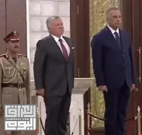 رئيس الوزراء مصطفى الكاظمي يستقبل الملك الأردني عبد الله في القصر الحكومي