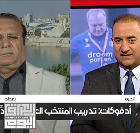 عبر شاشة (قناة الحرة) .. حسام حسن وكريم صدام يشيدان بدعم الكاظمي للكرة العراقية