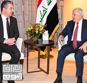 رئيس الجمهورية يلتقي مسرور بارزاني في دافوس ويناقشان حل المشاكل الكردية