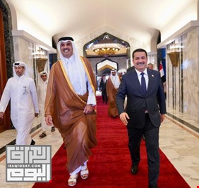 امير قطر يصل بغداد