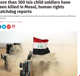 مقتل 300 طفل مجند لدى داعش في الموصل