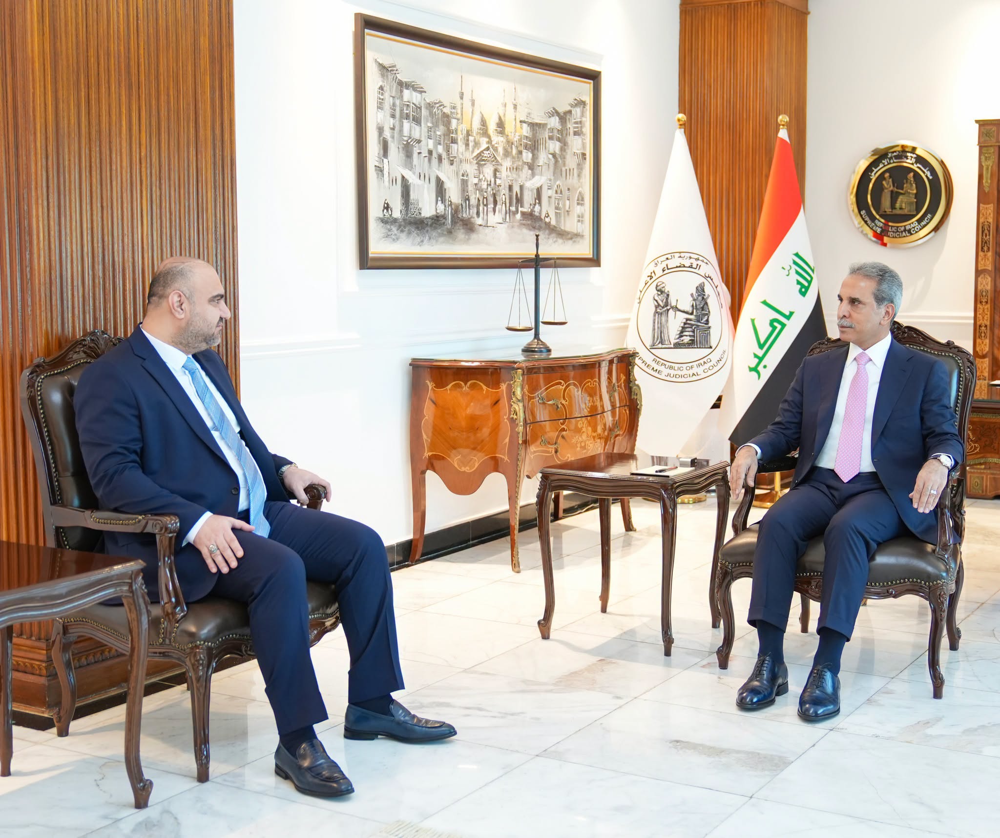 زيدان ومحافظ كركوك يبحثان الإشكاليات القانونية لمشاريع تطوير المحافظة