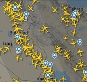 ارتفاع حركة الطيران العابر للأجواء العراقية بنسبة 31 بالمئة