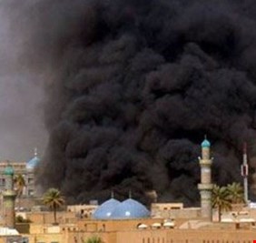 بغداد تشهد حريق في السنك