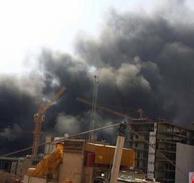 حريق في محال تجارية في النجف