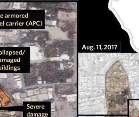 صور للأقمار الصناعية تكشف كيف سوت القوات السعودية إحدى القرى بالأرض.. 