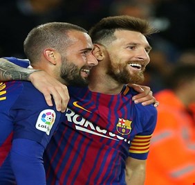 ميسي يعزف اربع سمفونيات في حفل المتعة الباهر الذي اقامه برشلونة لضيفه ايبار ليلة امس