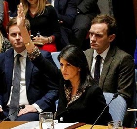 الولايات المتحدة تستخدم حق النقض ضد مشروع القرار المصري بشأن القدس