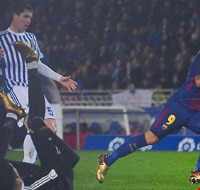 سواريز يقود برشلونة لانتفاضة هائلة أمام ريال سوسيداد