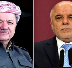 العبادي يتصل بمسعود برزاني معزياً بوفاة إبن أخيه، والبرزاني يتجاهل ذكر إسمه في كلمة الشكر !