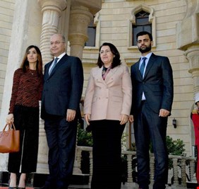 برهم صالح يستقبل الفائزة بجائزة نوبل نادية مراد