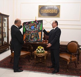 برهم صالح يستقبل حسين نعمة ويطالب بتشريعات تنصف المبدعين