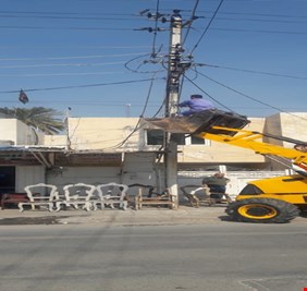 بعد  زيارة وزير الاتصالات لبدالة الجادرية  كوادر اتصالات الرصافة تباشر بأزالة التجاوزات على الشبكة الضوئية