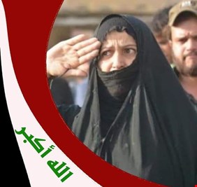 شاعر عراقي يطالب البرلمان والحكومة بإقامة تمثال لأم الشهيد التي انتشرت صورتها وهي تؤدي التحية لجثمان ولدها .