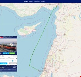حساب في تويتر ينشر مساراً لناقلة نفط تركية تنقل شحنة من نفط كردستان الى   اسرائيل
