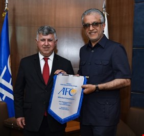 مثمناً مواقف رئيس الإتحاد الآسيوي المساندة  للكرة العراقية.. مسعود: دعم الشيخ سلمان ساهم في إقرار خوض تصفيات المونديال في البصرة