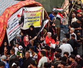 استجابة للنداء .. خيمة المعتصمين ضد فساد وزارة النفط ووزيرها تكتظ بالخريجين من كافة انحاء العراق