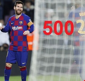 الرقم 500 يخلد ميسي في تاريخ برشلونة