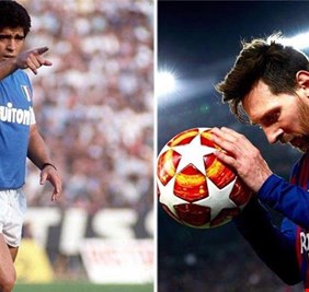 نابولي تكرم ضيافة ميسي تقديرا لمارادونا