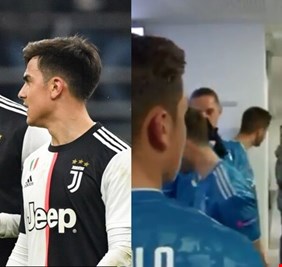 الكاميرات تفضح نميمة رونالدو وديبالا على لاعبي يوفنتوس