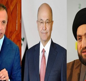 برهم صالح يستلم الان كتاب تكليف مصطفى الكاظمي من قبل القوى الشيعية