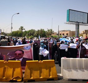 بالصور.. تظاهرة ضد قرار القضاء بالإفراج عن رافع العيساوي