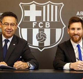 رئيس برشلونة يطمئن جماهير برشلونة بشأن ميسي