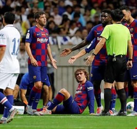 برشلونة يصدر بيانًا عن إصابة جريزمان