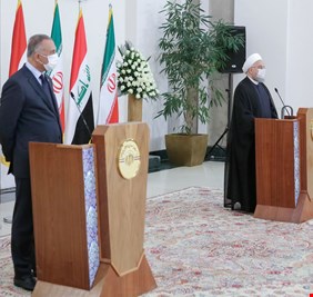 ماذا قال الكاظمي في مؤتمره مع روحاني ؟