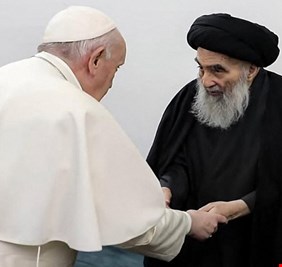 تأييداً ودعماً لقرار الكاظمي .. بغداد تطلق تصميماً مستوحى من اجتماع السيستاني والبابا