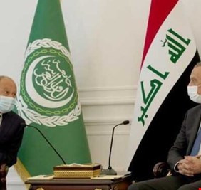 الكاظمي يبلغ الأمين العام للجامعة العربية موقف العراق من عودة سوريا .. والوضع في لبنان واليمن