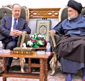 بعد أن كان ينفي أي (تفاهم) أو تحالف، أو  تقارب بينهما من قبل.. حزب بارزاني يعترف: تقاربنا مع التيار الصدري لأننا متشابهان وملتزمون بالمرجعية