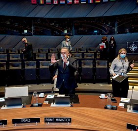 بالصور .. الكاظمي يلقي كلمة العراق أمام الممثلين الدائميين في ’الناتو