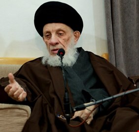 المرجع الديني الكبير السيد محمد سعيد الحكيم في آخر صورة له أمس الجمعة.