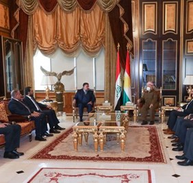 تفاصيل لقاء البرزاني مع الخنجر والحلبوسي في محافظة اربيل