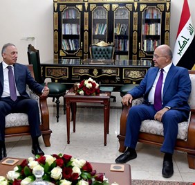 الكاظمي في لقاءات منفصلة مع برهم صالح والحلبوسي.. وانهاء الازمة على طاولة الرئاسات