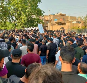 إصابة أحد متظاهري الإطار قرب الجسر المعلق