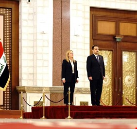 بالصور.. السوداني  يستقبل  رئيسة الوزراء الايطالية في بغداد