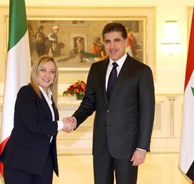 رئيسة الوزراء الايطالية تجتمع مع بارزاني