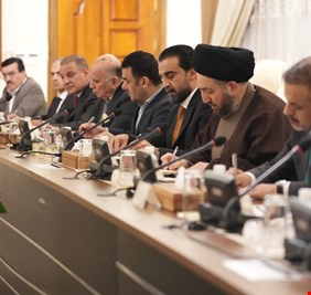 ادارة الدولة يجتمع في منزل الحكيم بحضور السوداني والحلبوسي ..   والموازنة على الطاولة