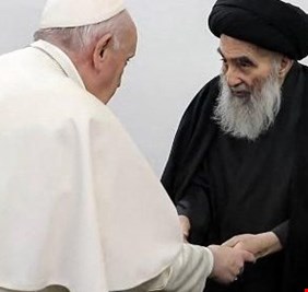 في رسالة بعثها له.. بابا الفاتيكان يخاطب السيد السيستاني بعبارة 