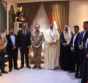 العلاق يستقبل وفد قبيلة شمر و الشيخ الجربا يشيد بجهوده في تعزيز الروح المعنوية للجندي العراقي