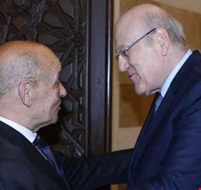 ميقاتي خلال استقباله لودريان: الحل في لبنان يكمن بانتخاب رئيس جديد