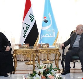 العبادي و الخزعلي يجددان دعمها لحكومة السوداني