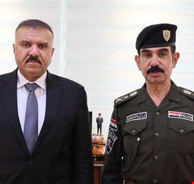 وزير الداخلية يستقبل وكيل الوزارة لشؤون الشرطة وقائد شرطة صلاح الدين ومساعده بعد تسنمهم المناصب